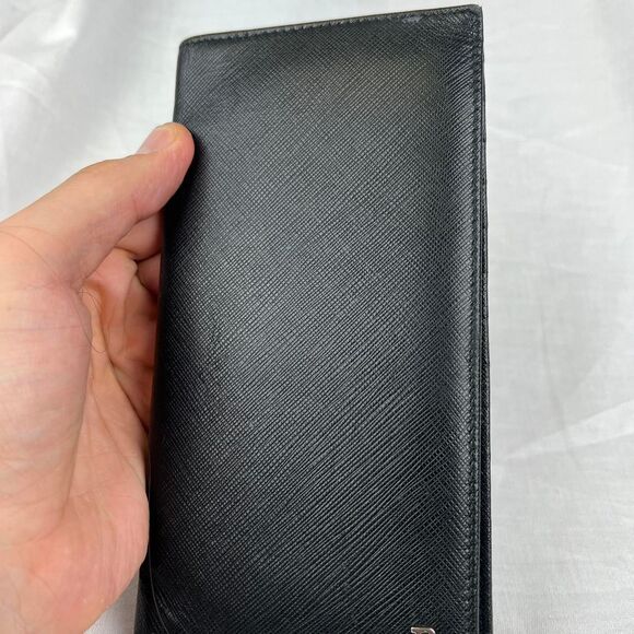 BALLY Baliro Leather Bi-Fold Wallet Black with 2 Card Slots and 1 Bill Slot - Picture 4 of 8